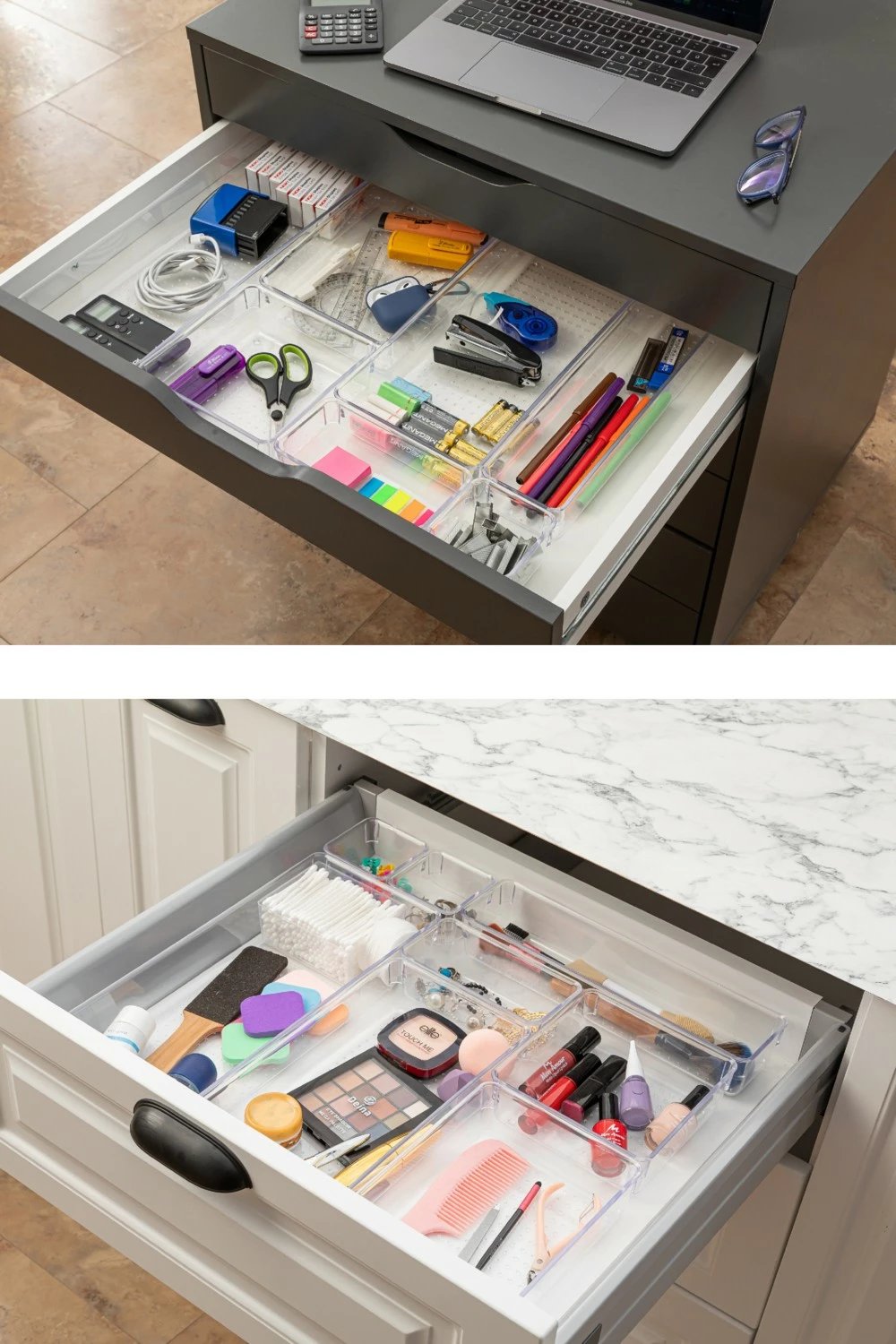 Organizator modular 9-pjesësh Vienev, anthracite dhe transparent