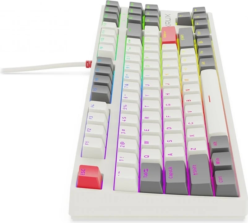 Tastierë mekanike Krux ATAX PRO RGB Creator Retro Gateron Yellow PRO, e zezë