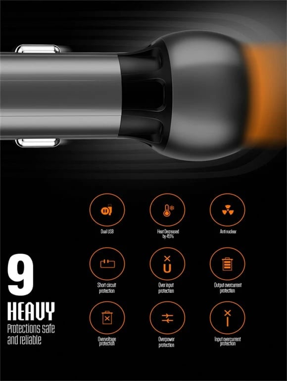 Karikues për veturë Ldnio 36W Dual USB Super Fast Car charger