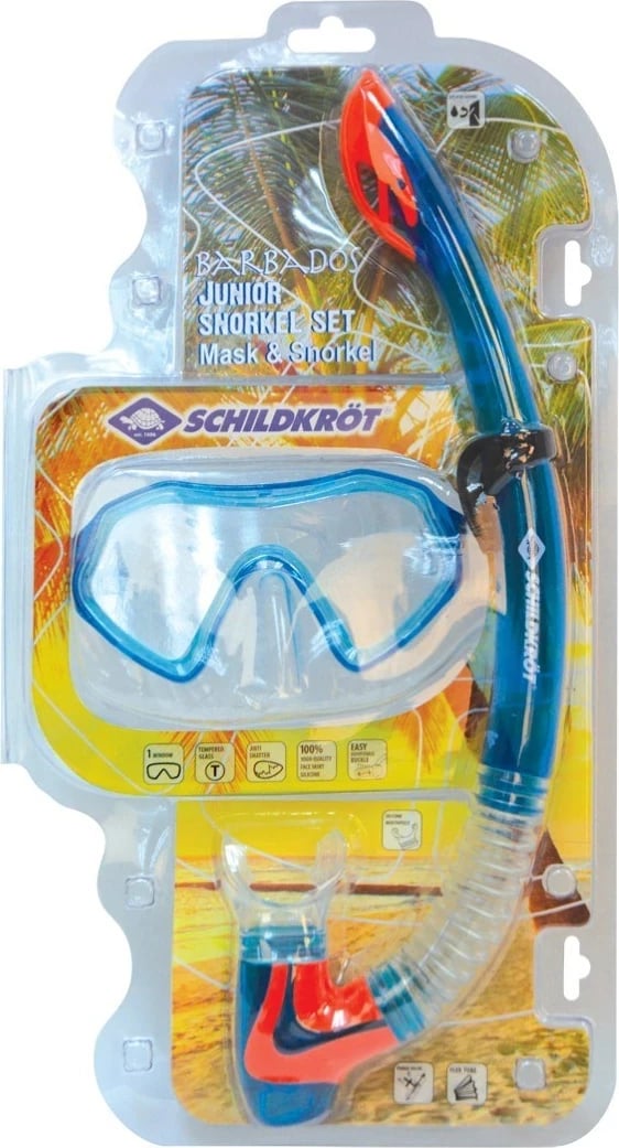 Set snorkeling Schildkröt Funsports Barbados për fëmijë, Blu