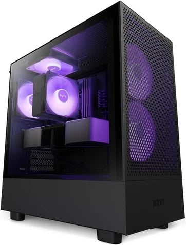 Kasë NZXT H5 Flow RGB, Midi Tower, pa furnizim, 1 x USB 3.1, 1 x USB-C 3.1, audio, e zezë