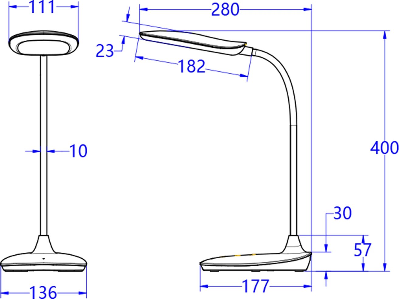 Lampë tavoline LED, BLAIN FH4444.01, ABS e bardhë