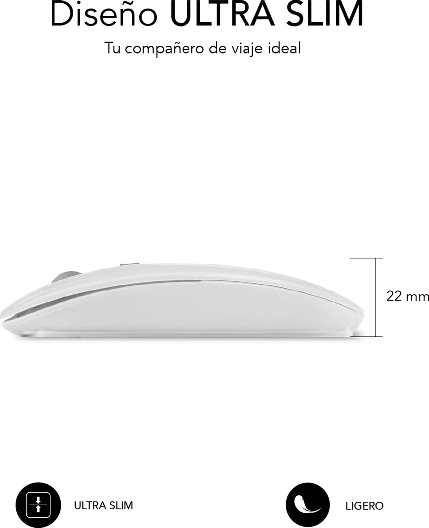 Maus SUBBLIM Dual Flat i bardhë SUBMO-DFLAT21