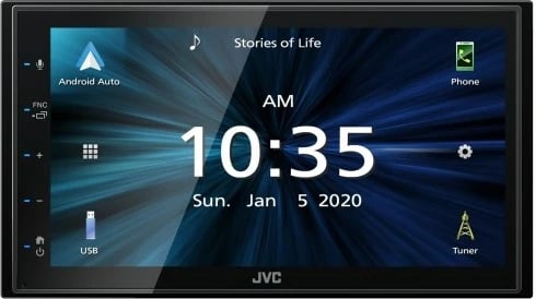 Radio DVD për makinë JVC, 200 W, Bluetooth, e zezë