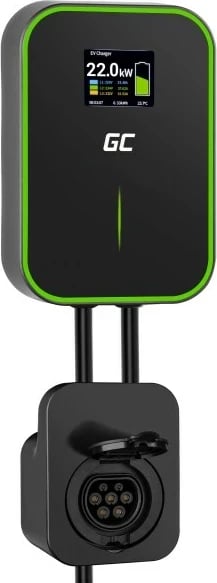 Wallbox Green Cell Powerbox 22kW, me Socket & RFID, e zezë