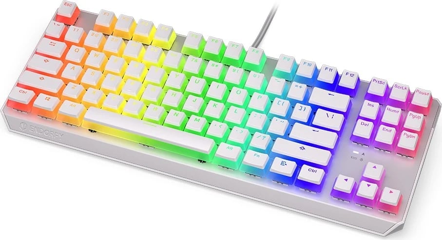 Tastierë mekanike Endorfy Thock TKL, RGB, Pudding Keycaps, e bardhë