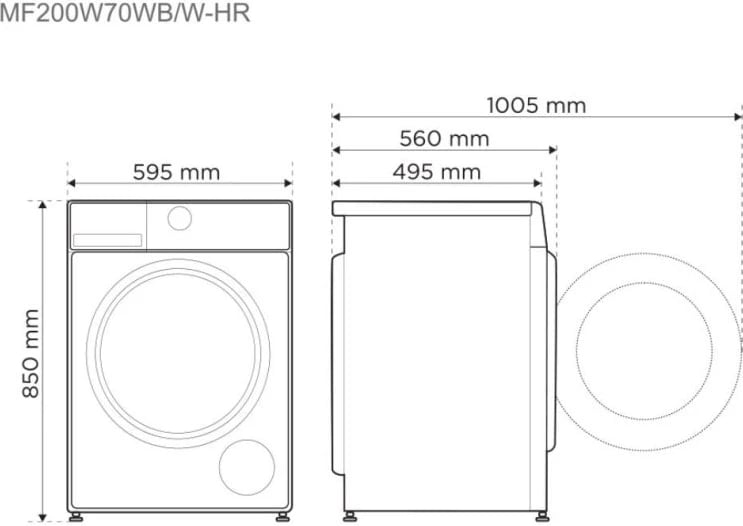 RROBALARËSE MIDEA MF200W70WB/W-HR 1400RPM 7KG