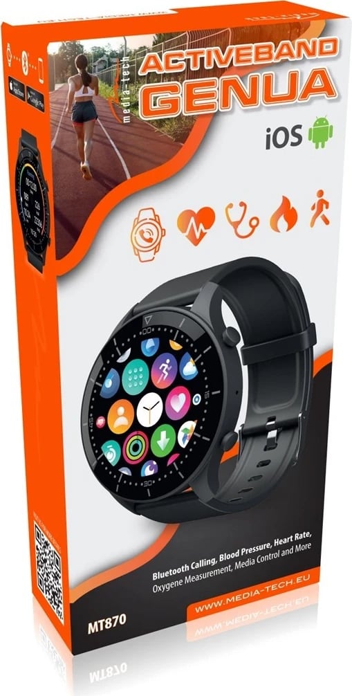 Smartwatch Media-Tech GENUA MT870, 1.3", e zezë