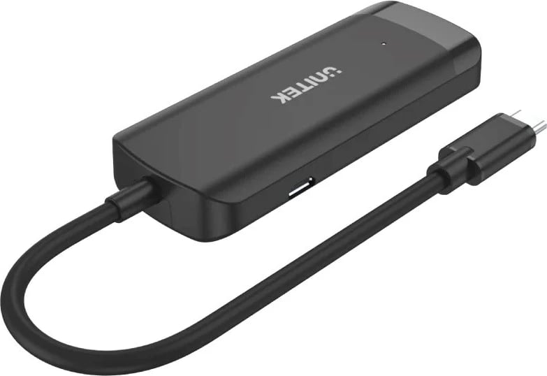 Përshtatës Unitek hub USB-C, 3 X USB-A 3.1, HDMI, e zezë 