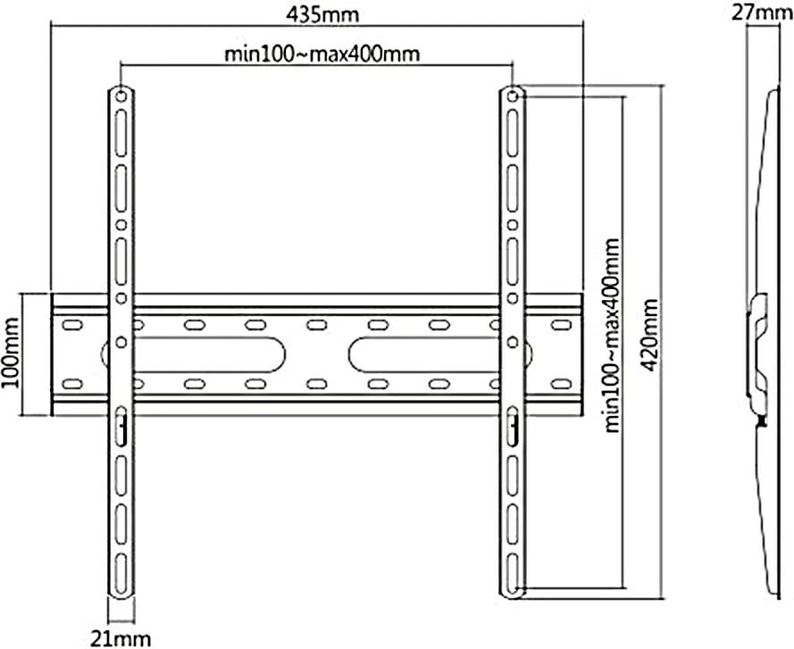 Mbajtës TV Maclean MC-938, 32-55", 45kg, zi