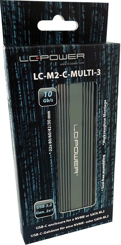 Kasë SSD LC-Power LC-M2-C-MULTI-3, M.2, USB lidhje, Antracit