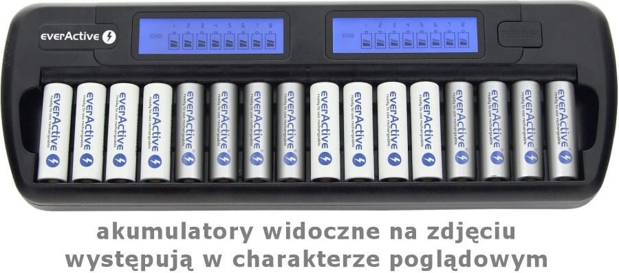 Karikues everActive për bateri, NC-1600, i zi