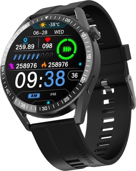 Smartwatch Tracer SM8V Onyx, 1.28", Bluetooth, IP65, e zezë