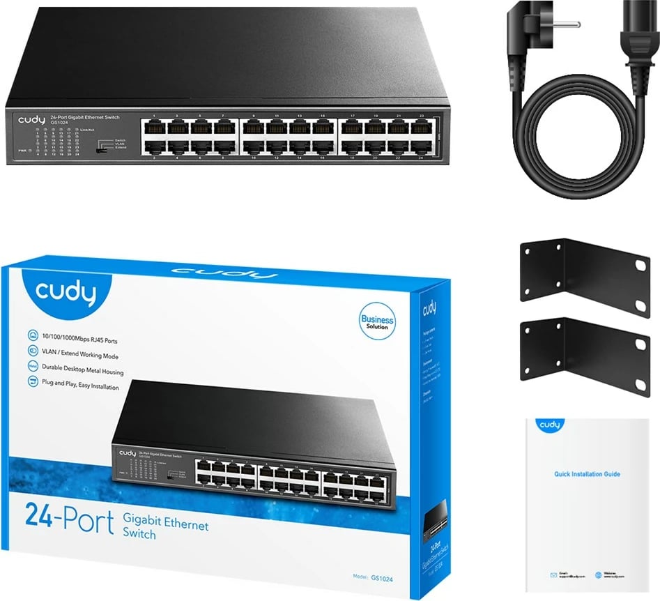 Switch Cudy GS1024, 24 porta Gigabit Ethernet, Zi