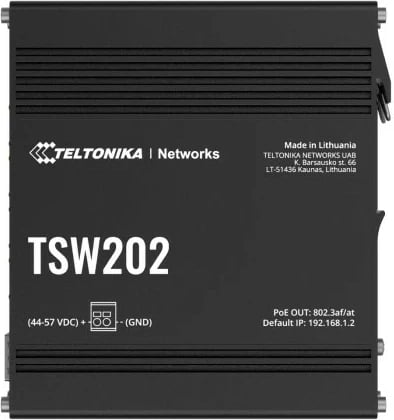 Switch Teltonika TSW202, Managed, L2, Gigabit Ethernet, PoE, Alumini, Blu