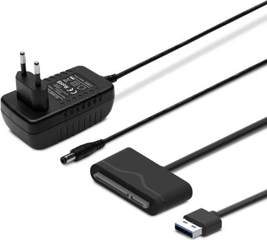 Adapter USB 3.0 në SATA III SAVIO AK-39, me furnizim me energji, Ngjyrë e zezë