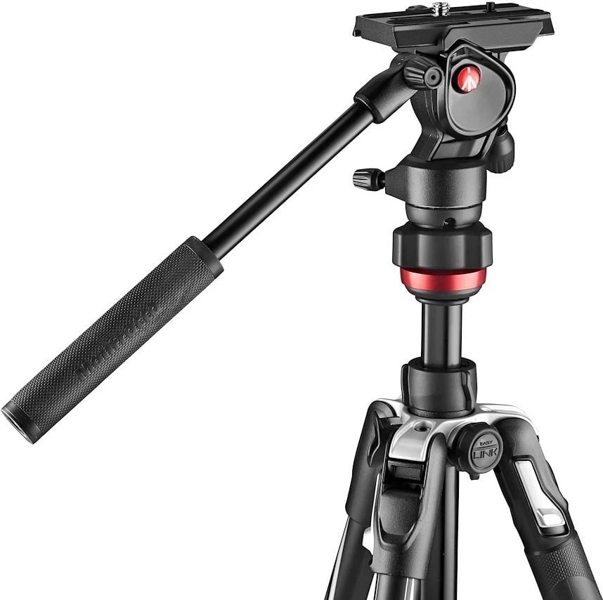 Tripod Manfrotto MVKBFRL-LIVE, 3 këmbë, Ngjyrë e zezë dhe argjendtë