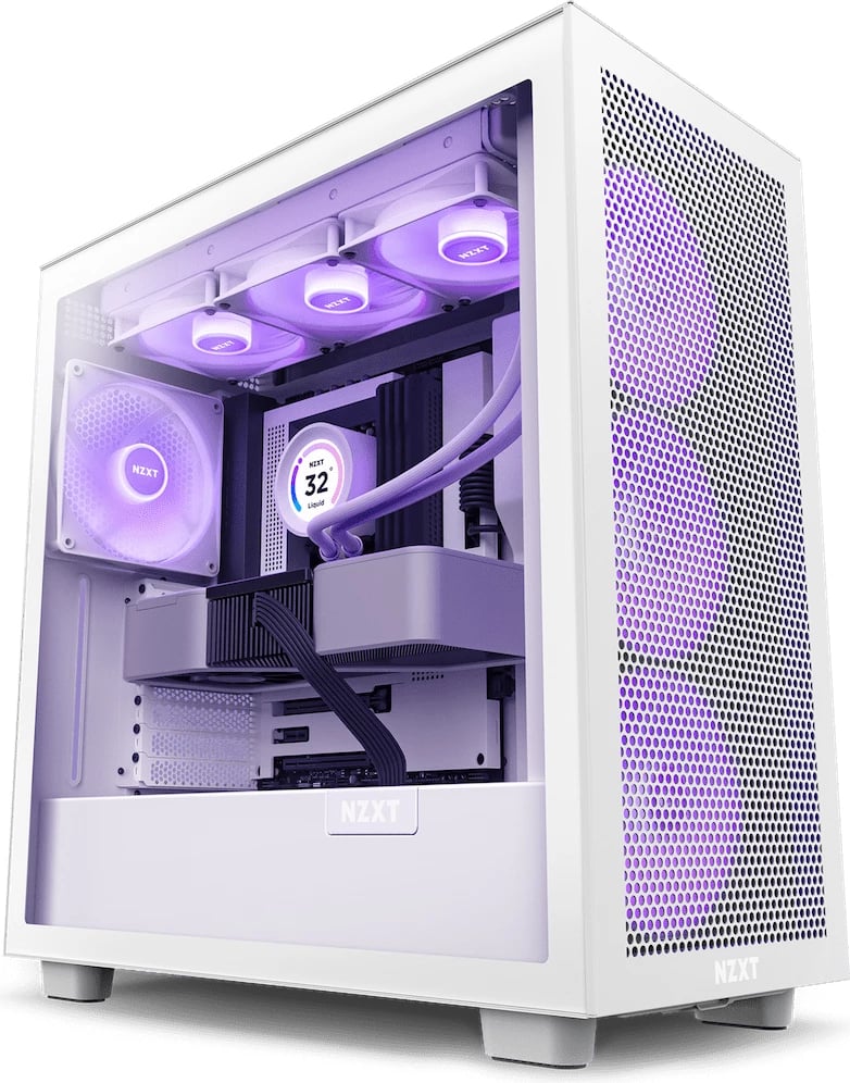 Kasë kompjuteri NZXT H7 Flow RGB White Midi ATX (CM-H71FW-R1) - e bardhë