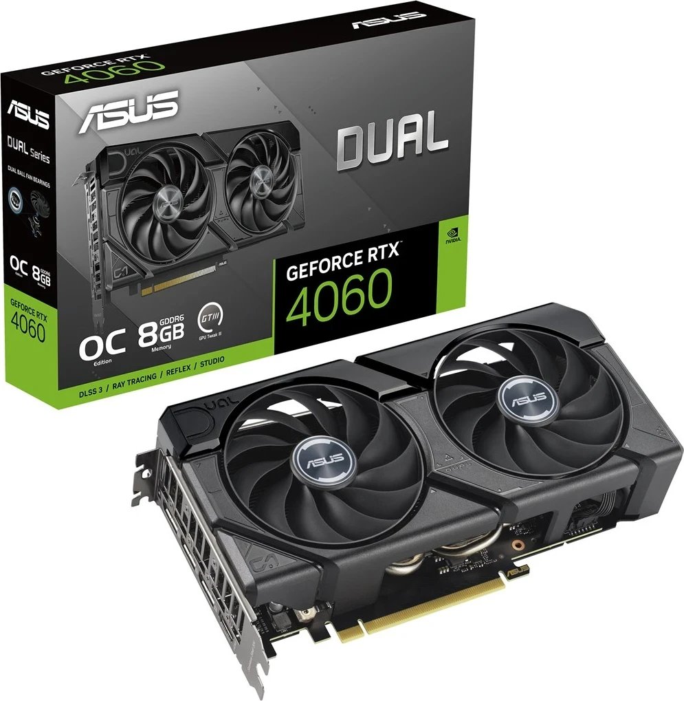 Kartë Grafike ASUS Dual -RTX4060-O8G-EVO, NVIDIA GeForce RTX 4060, 8 GB GDDR6