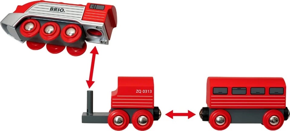 Lodër tren BRIO Streamline, Ravensburger, e kuqe