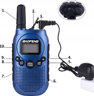 Walkie-Talkie Baofeng BF-T6 Panda Schwarz