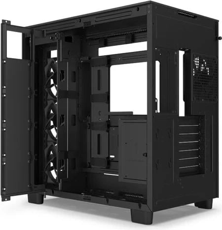 Kasë NZXT H9 Flow, Midi Tower, pa furnizues, 2 x USB 3.1, 1x USB-C 3.1, audio, e zezë