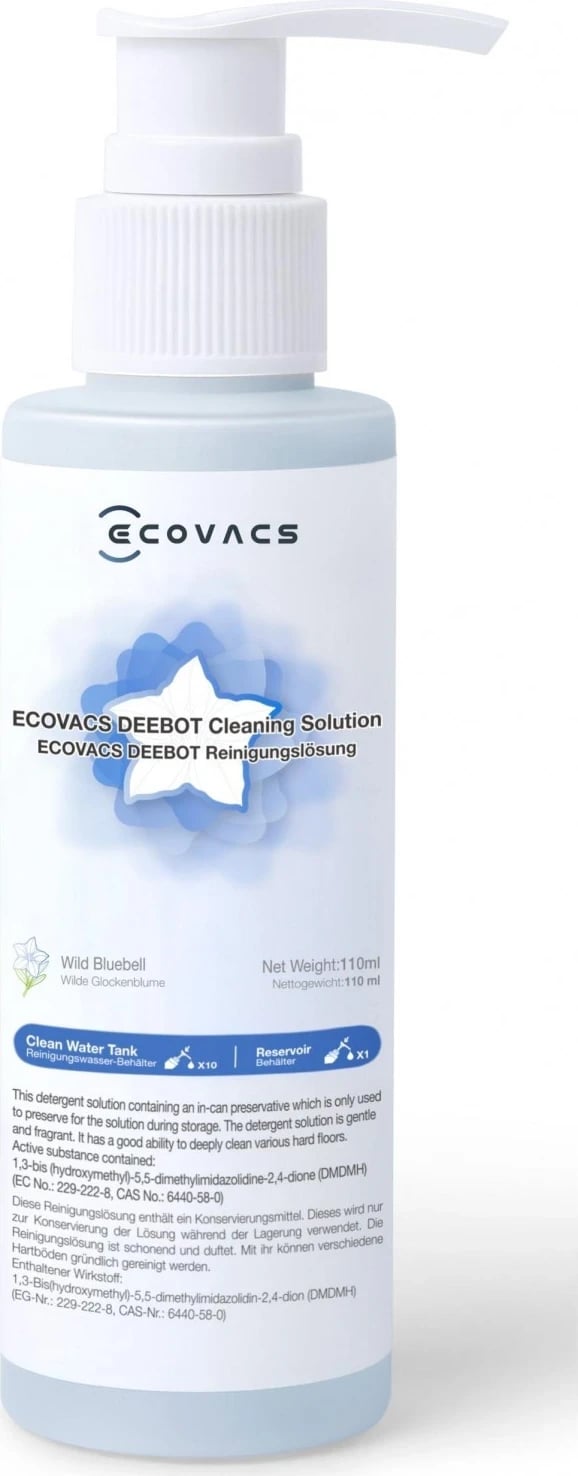 Agjent pastrimi Ecovacs, 110 ml, për robotët X5/X2/X1/T10/T20/T30/N20