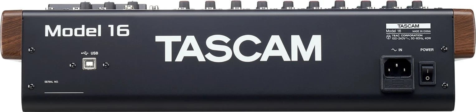 Tascam MODEL 16 mikser audio 16 kanale 20 - 30000 Hz E zezë, ari, druri