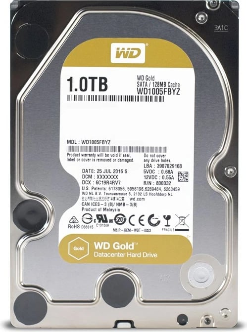 Hard Disk Western Digital Gold, 3.5" , 1TB, Serial ATA III