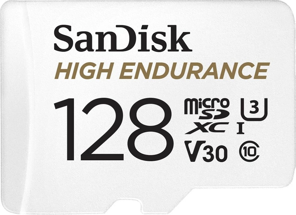 Kartelë MicroSDXC SanDisk High Endurance, 128 GB, e bardhë