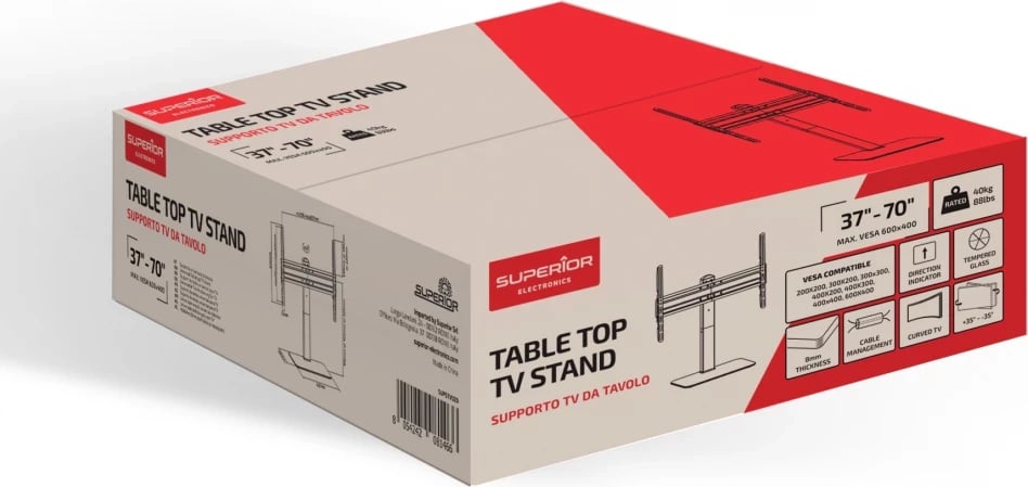 Mbajtëse për TV Superior Electronics SUPSTV020, 37"-70", e zezë