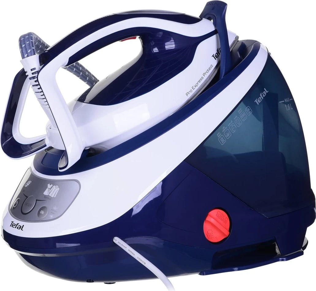 Stacioni i hekurit me avull Tefal Pro Express Protect GV9221E0, 2600 W, 1.8 L, Blu dhe Bardhë