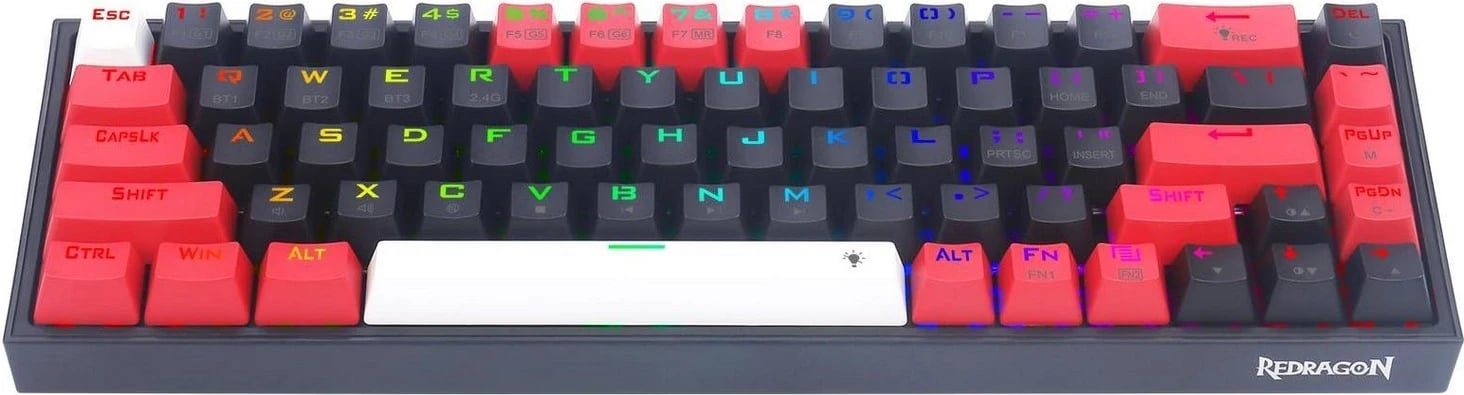 Tastierë Redragon K631 PRO, me butona mekanikë dhe ndriçim RGB, e zezë