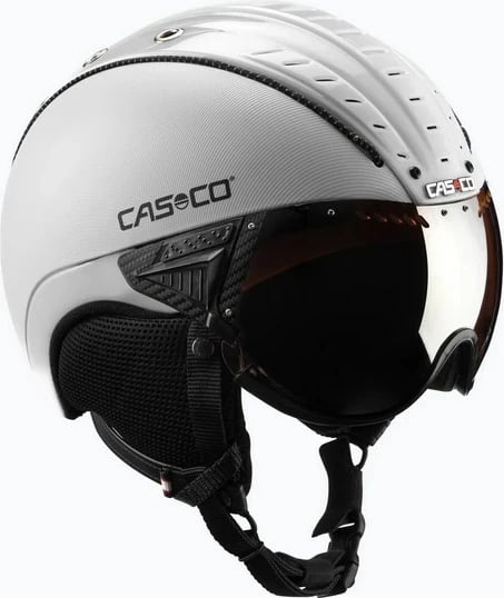 Helmetë skijimi CASCO SP-2 Carbonic Visor, e bardhë S