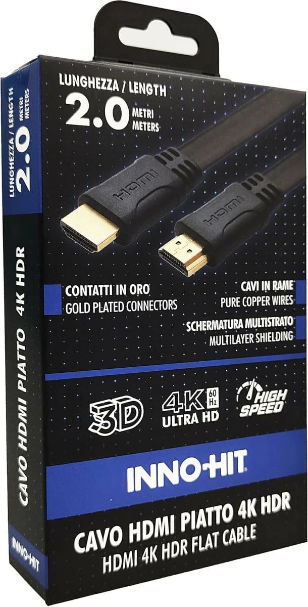 Kabëll HDMI Inno-Hit 4K HDR 2m i zi