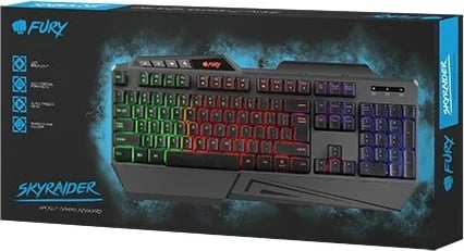 Tastierë gaming FURY NFU-1697, USB, Membranë, RGB LED, E zezë