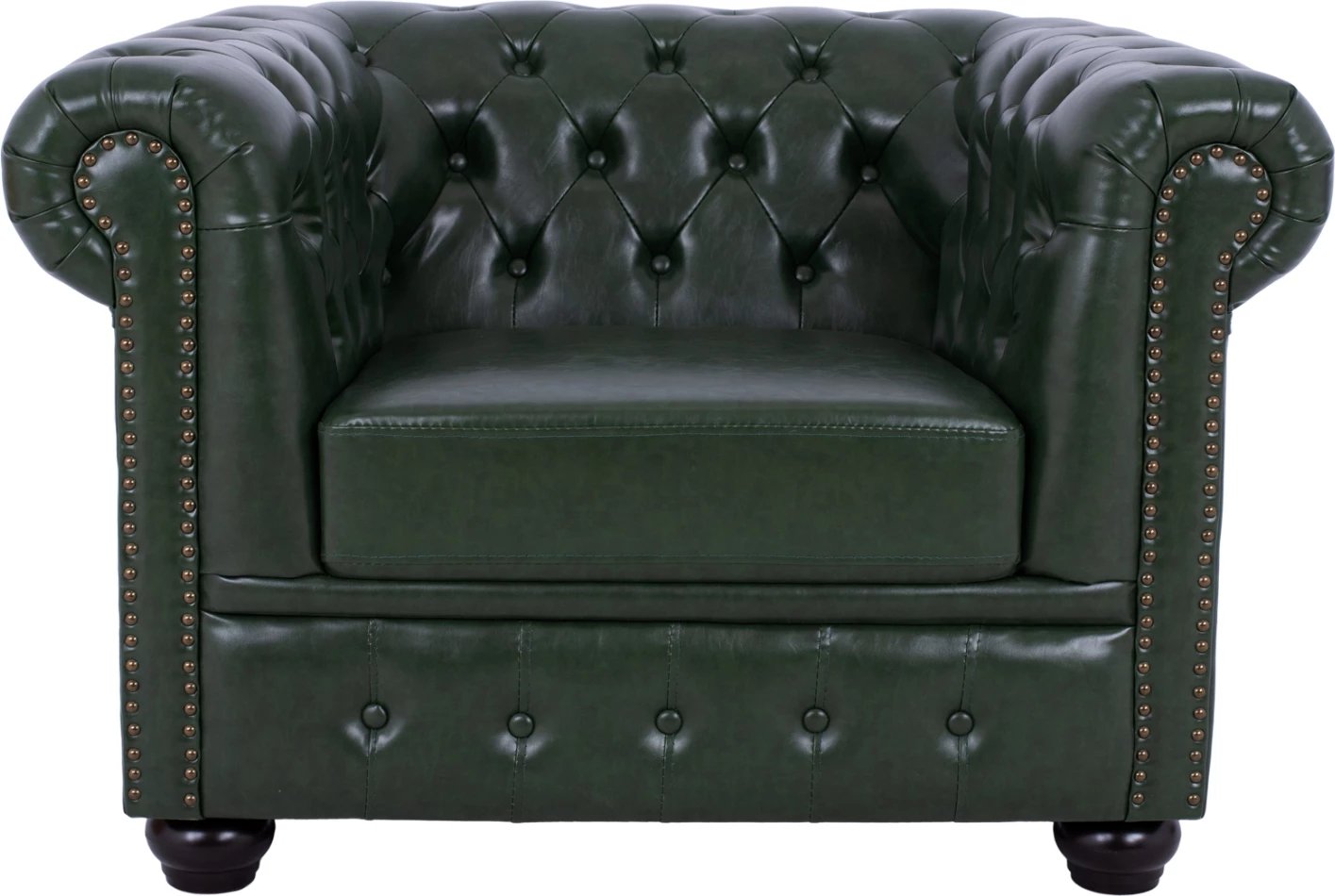 Karrige POLINA Chesterfield, ngjyrë jeshile Cypress, PU, FH3011.08, 106x87x70H cm