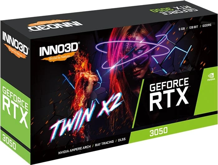 Kartë Grafike Inno3D GeForce RTX 3050 Twin X2, NVIDIA 6 GB GDDR6