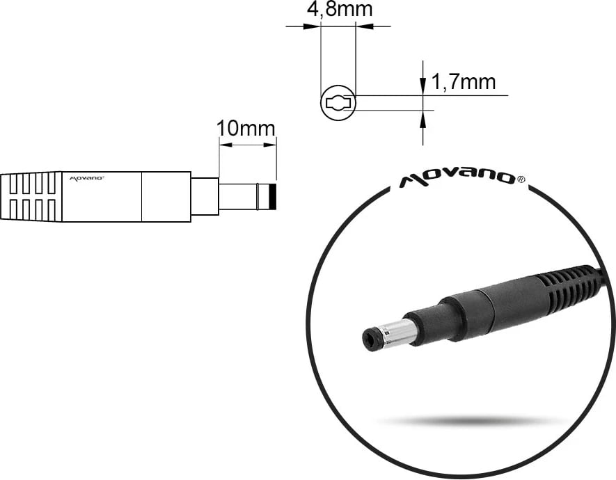 Karikues për laptop HP Mitsu, 19.5V, i zi 