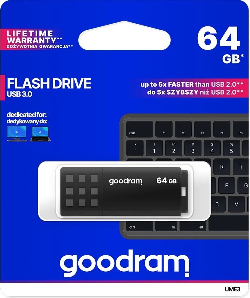 USB Flash GoodRAM 64GB, e zezë