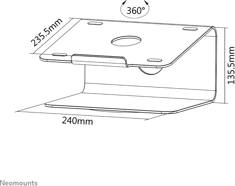 Mbajtës laptopi Neomounts NSLS050, Alumini, 10-17", Argjendtë