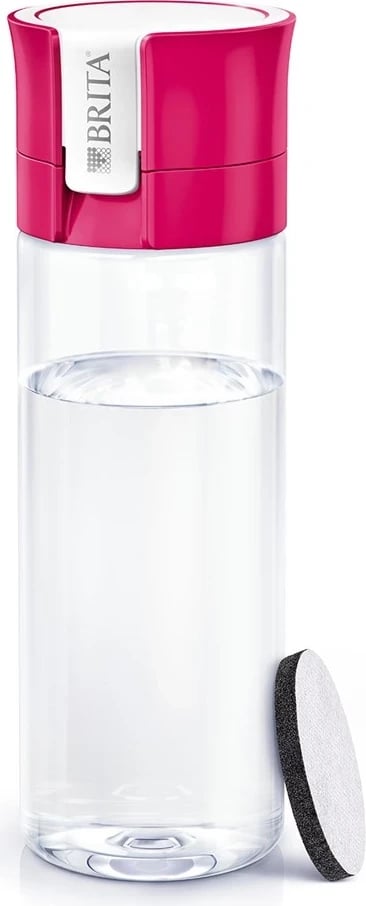 Shishe filtruese Brita Fill & Go, 4 filtera, 0.6L, rozë 