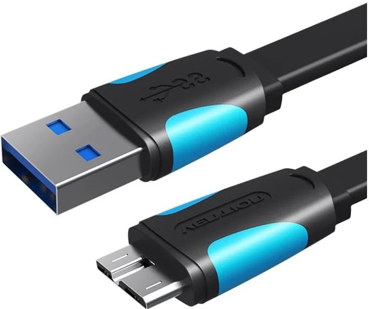 Kabëll Vention USB-A 3.0 - Micro B, 3m, i zi