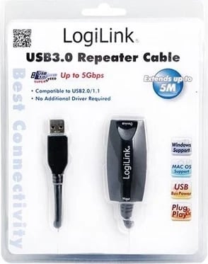 Kabllo USB LogiLink, 5.0m, e zezë