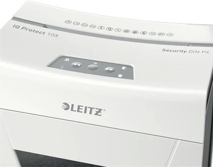 Shkatërrues Letrash Premium Leitz IQ Protect 10X P4, i bardhë