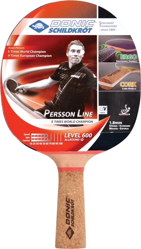 Raketë ping pong Donic Persson 600, e zezë