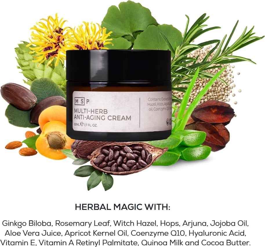 Multi-Herb Anti-Aging Cream, krem organik kundër plakjes, 50 ml