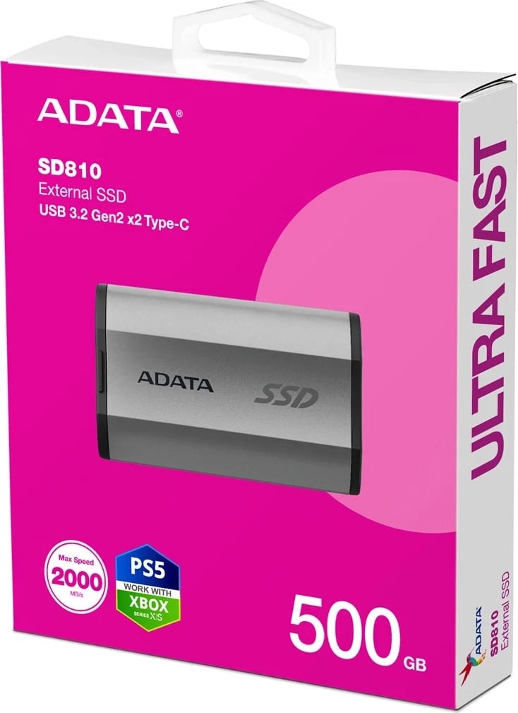 SSD e jashtme ADATA SD810, 500 GB, e Zezë