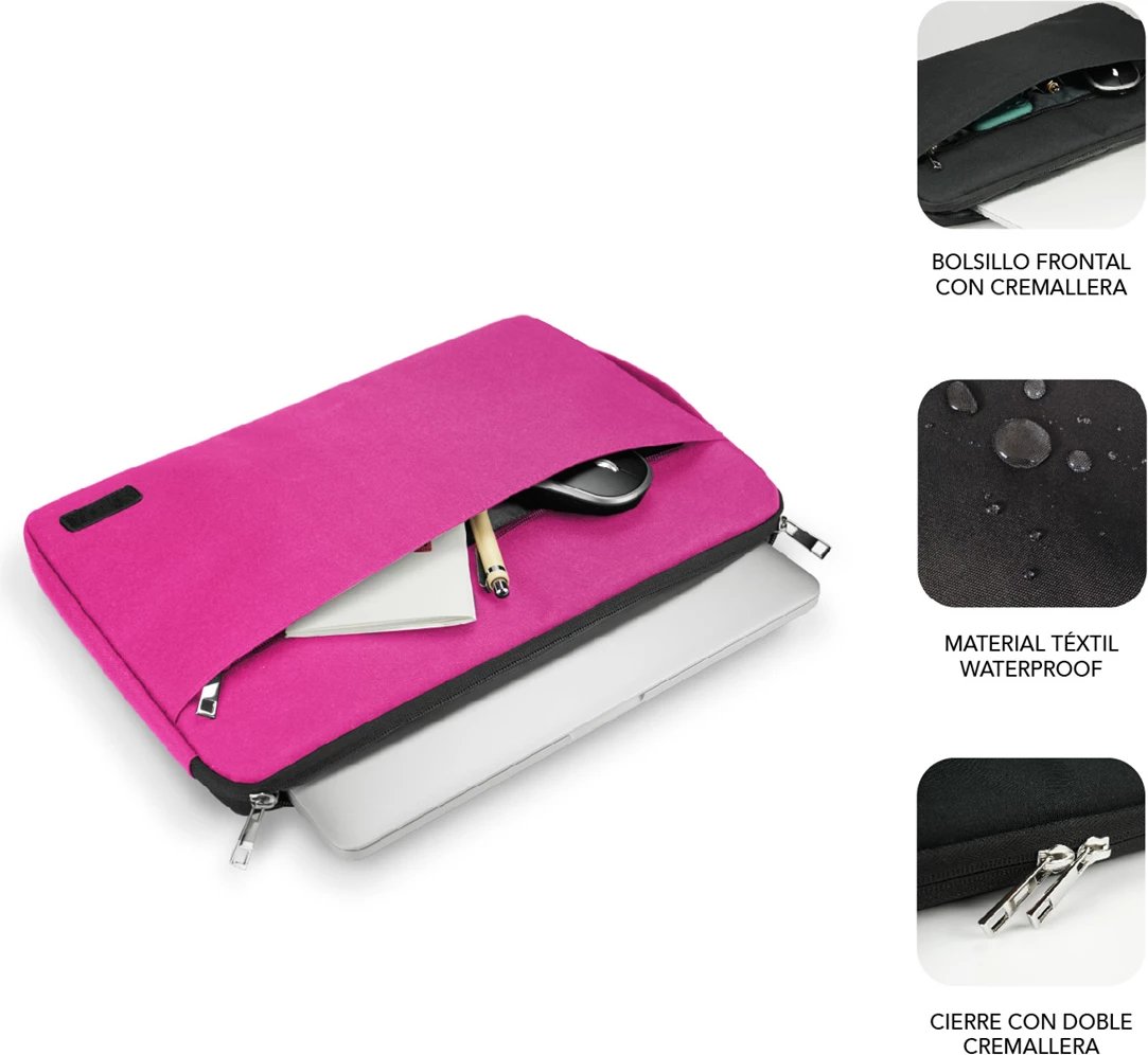 Kasë SUBBLIM Urban Laptop Sleeve 15,6" Pink SUB-LS-0PS0104