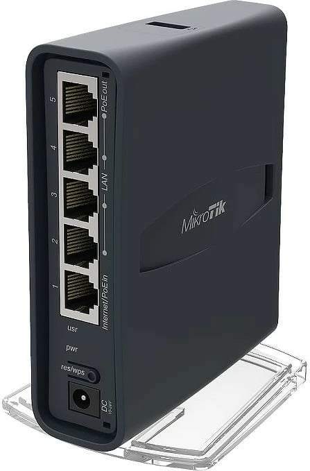 Router MikroTik hAP ac lite tower, 2.4 GHz, 5 GHz, 10,100 Mbit/s, e zezë